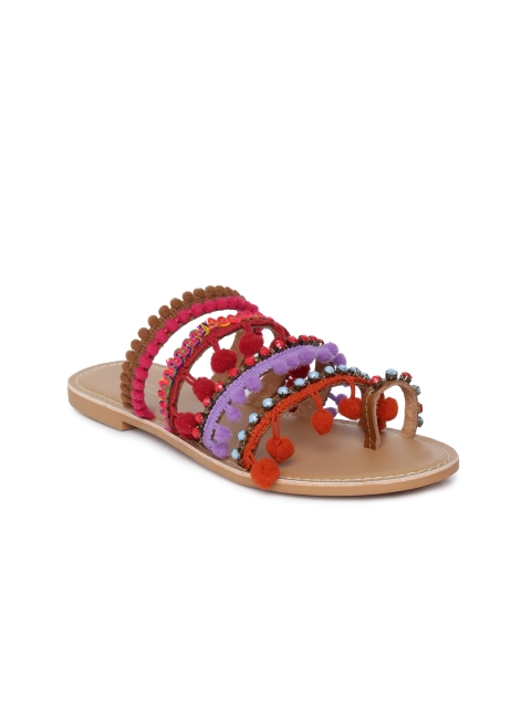 

Steve Madden Women Multicoloured Embellished One Toe Flats, Multi