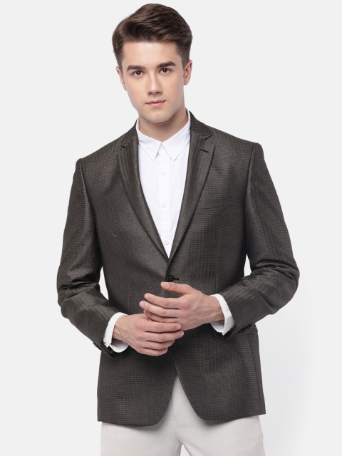 

Raymond Men Grey Single-Breasted Contemporary Fit Formal Blazer, Brown
