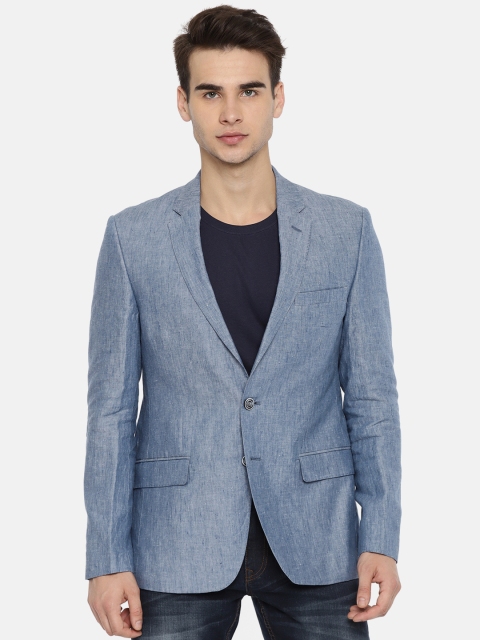 

Parx Men Blue Urban Fit Solid Linen Blazer