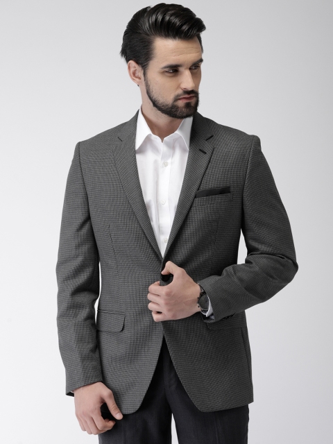 

Raymond Men Grey Self Design Contemporary Regular Fit Single-Breasted Formal Blazer