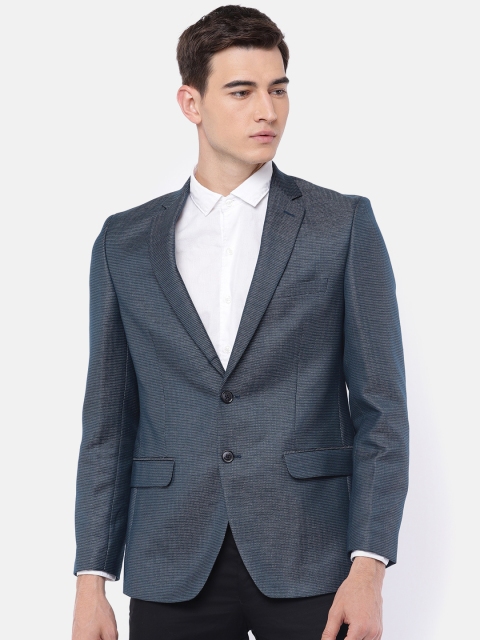 

Raymond Men Blue Self-Design Single-Breasted Contemporary Fit Formal Blazer