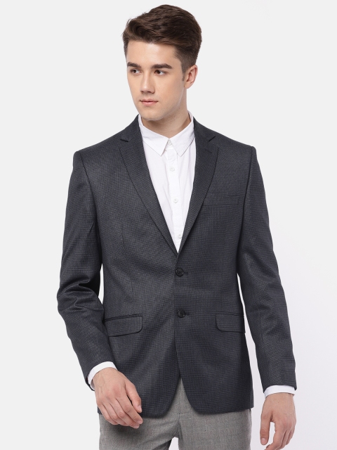 

Raymond Men Blue Self design Single Breasted Contemporary Fit Formal Blazer