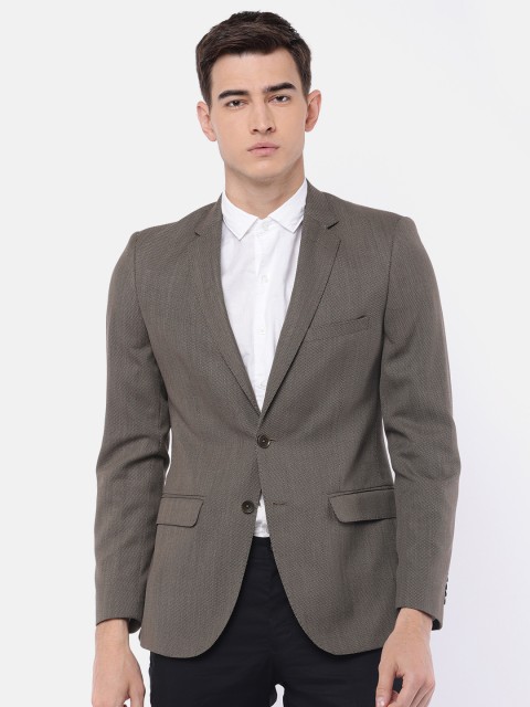 

Raymond Men Brown Self-Design Slim Fit Casual Blazer