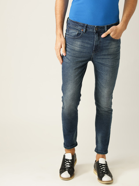 

United Colors of Benetton Men Navy Blue Regular Fit Low-Rise Drop Crotch Stretchable Jeans