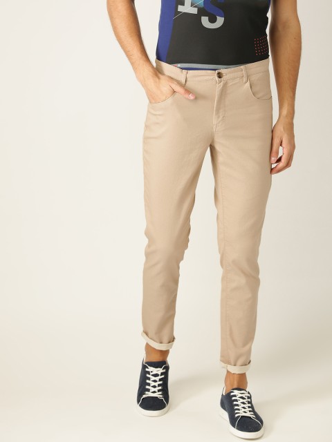 

United Colors of Benetton Men Beige Tapered Fit Solid Chinos