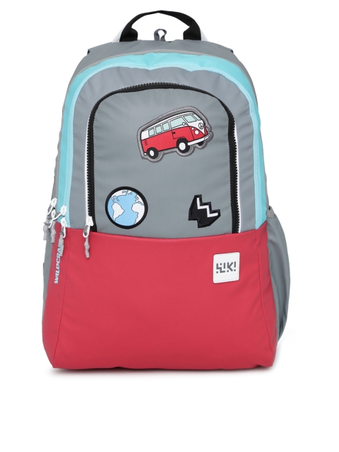 

Wildcraft Unisex Red & Grey Colourblocked Backpack