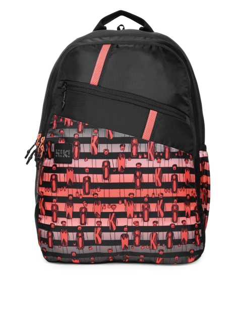 

Wildcraft Unisex Black & Pink Graphic Backpack