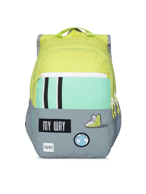 

Wildcraft Girls Fluorescent Green & Grey Badge Colourblocked Backpack