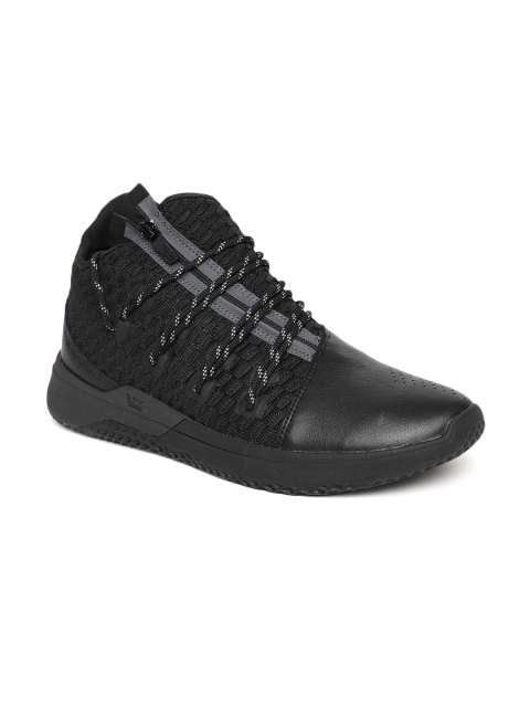 

Supra Men Black Solid REASON Mid-Top Leather Sneakers