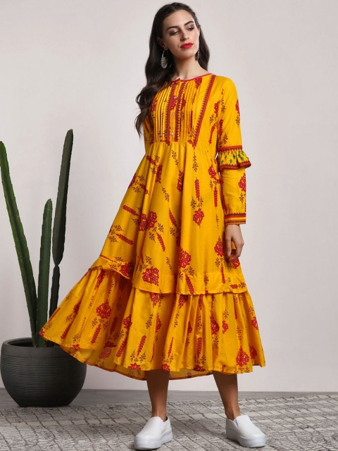 

Sangria Women Yellow & Red Printed Anarkali Kurta