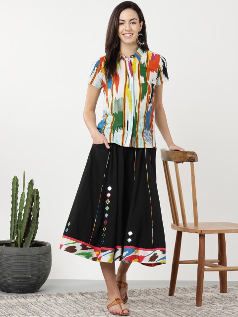 

Sangria Women Multicoloured Printed Shirt with Palazzos, Multi