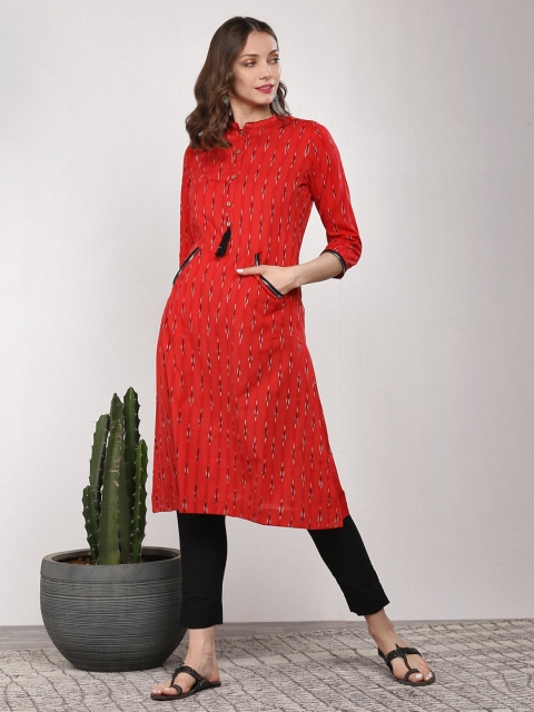 

Sangria Women Red Dyed A-Line Kurta