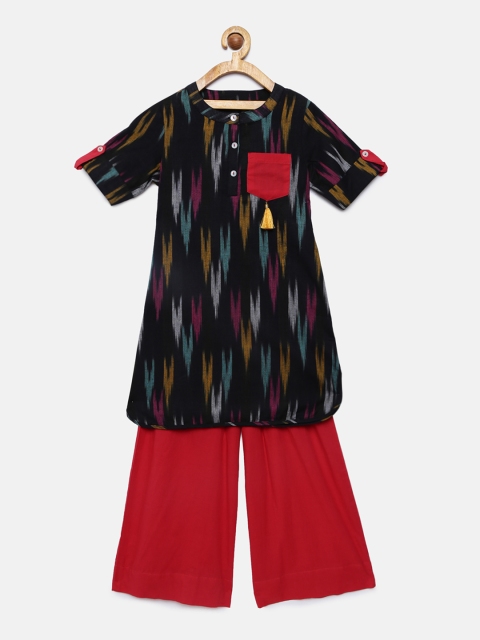 

Sangria Girls Black Printed Kurta with Palazzos