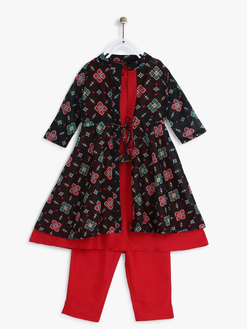 

Sangria Girls Black & Red Printed Kurta with Trousers