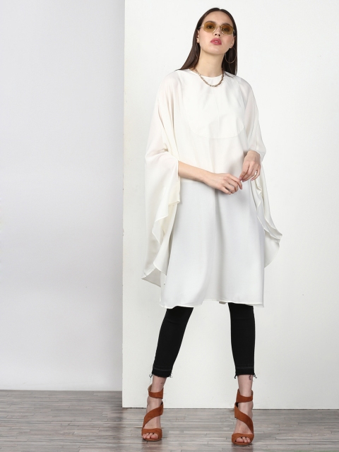 

Miss Bennett Off-White Solid Kaftan Tunic