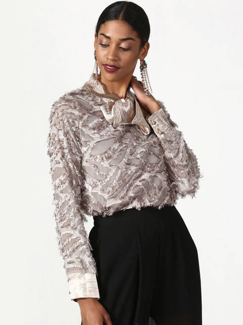 

Miss Bennett Women Grey Solid Top