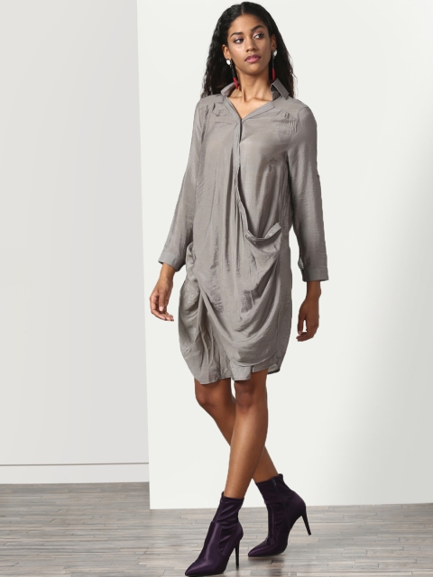 

Miss Bennett Women Grey Solid Sheath Dress