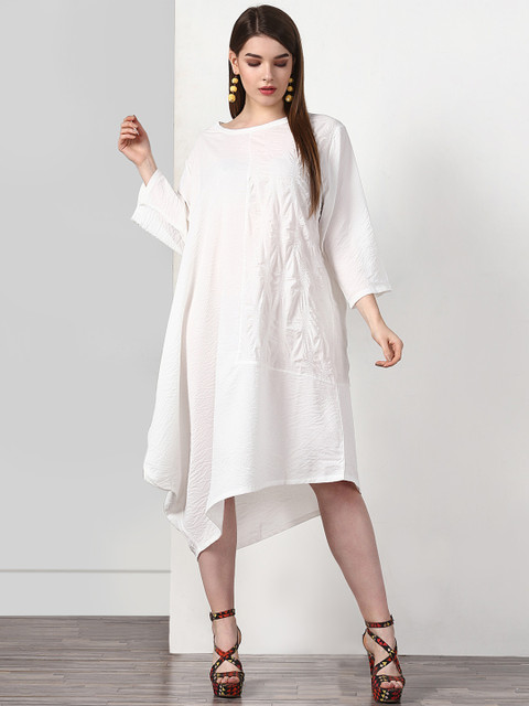 

Miss Bennett Women White Solid A-Line Dress