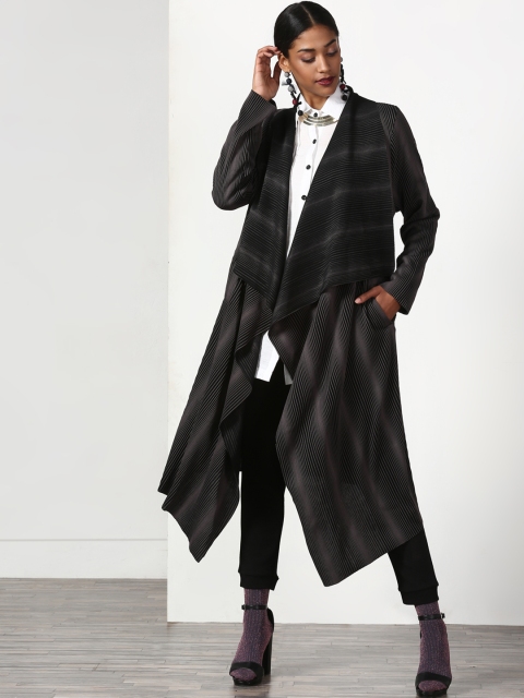 

Miss Bennett Black Striped Waterfall Shrug