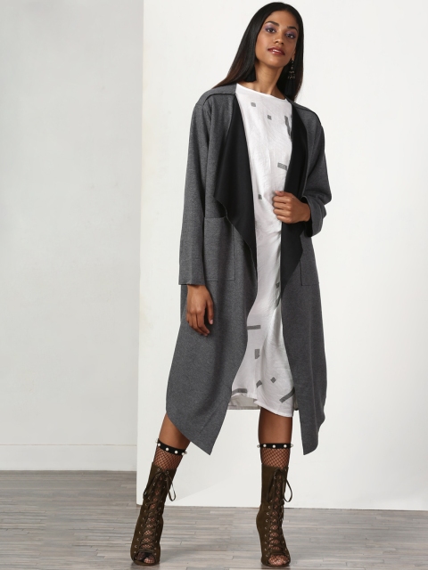 

Miss Bennett Grey Solid Open Front Shrug