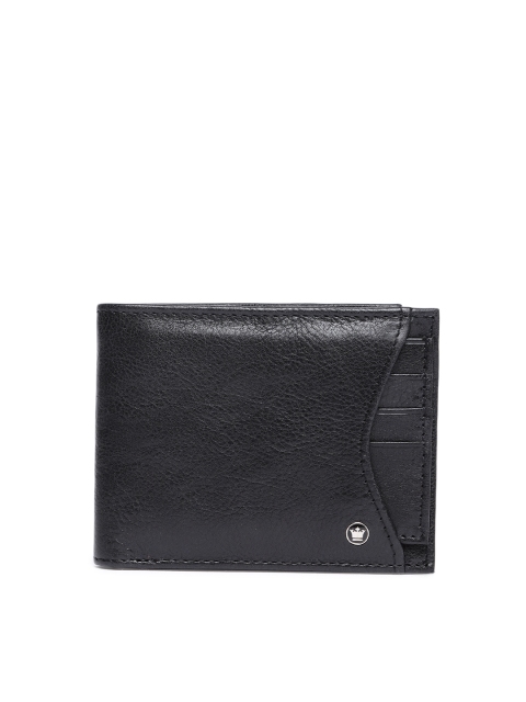 

Louis Philippe Men Black Genuine Leather Textured Two Fold Wallet