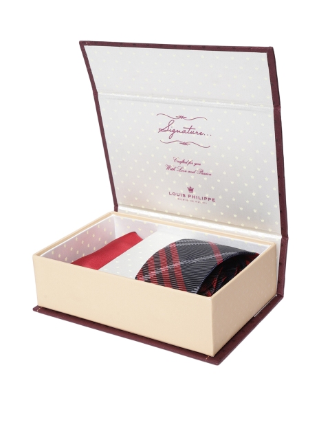 

Louis Philippe Men Navy & Red Accessory Gift Set, Navy blue