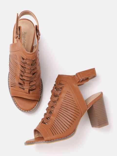 

Roadster Women Brown Braided Block Heels