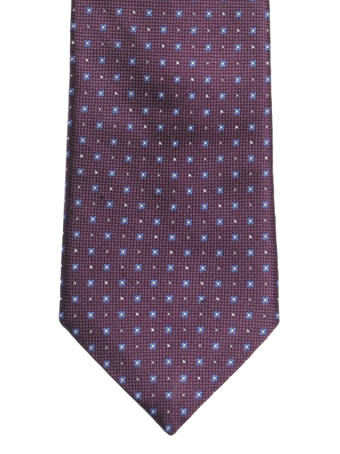 

Louis Philippe Purple & Blue Silk Woven Design Broad Tie