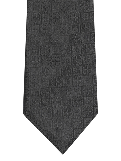 

Louis Philippe Black Silk Woven Design Broad Tie