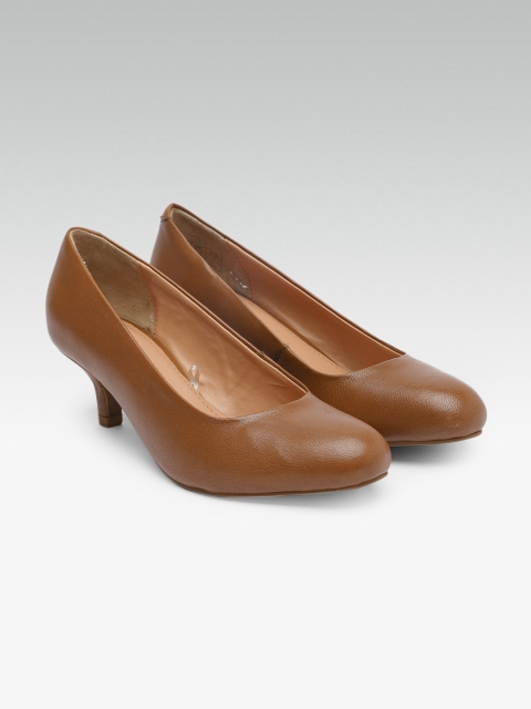 

Steve Madden Women Brown Leather Solid Pumps