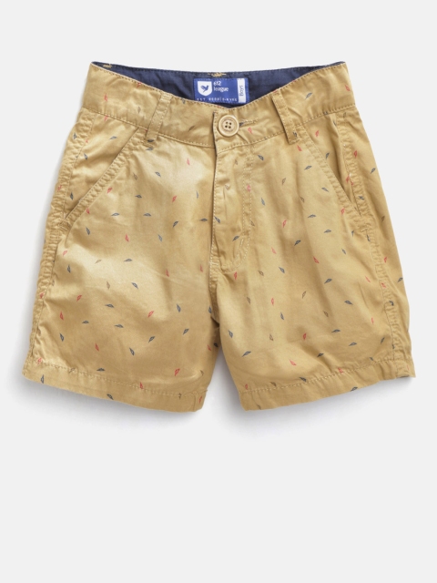 

612 league Boys Khaki Printed Regular Shorts