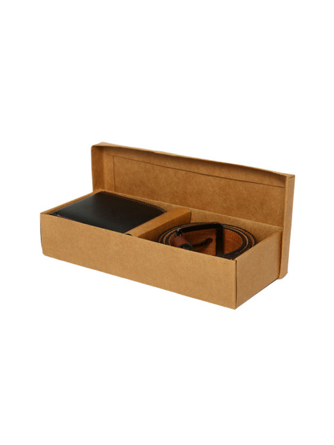 

Teakwood Leathers Men Black & Brown Leather Accessory Gift Set