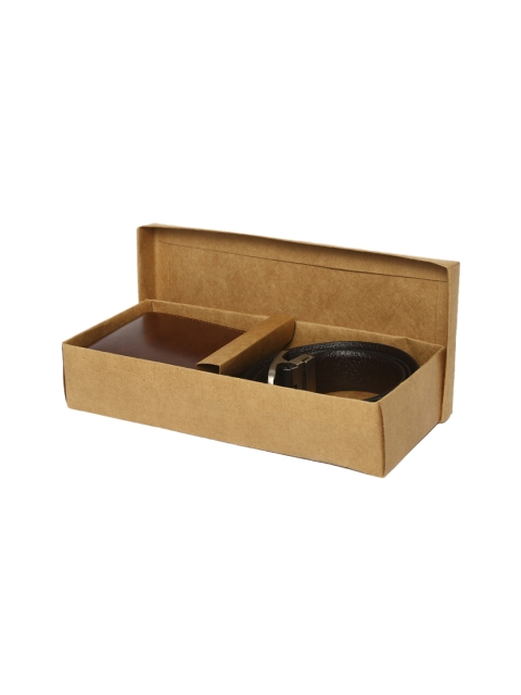

Teakwood Leathers Men Black & Brown Leather Accessory Gift Set