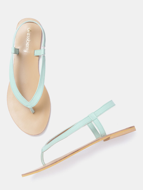 

DressBerry Women Sea Green Solid Open Toe Flats