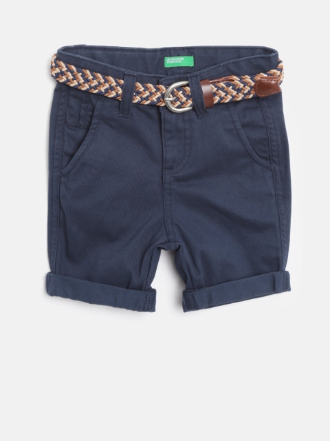 

United Colors of Benetton Boys Navy Solid Regular Fit Shorts, Navy blue