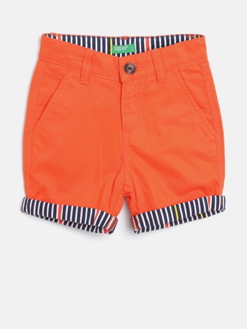 

United Colors of Benetton Boys Orange Solid Regular Fit Shorts