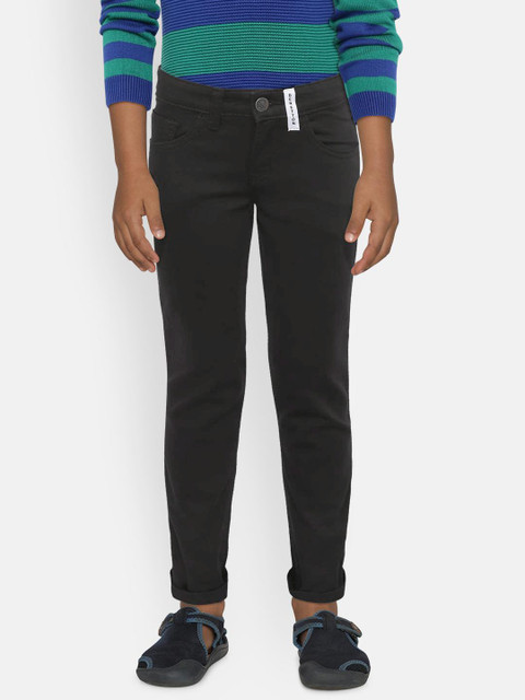 

United Colors of Benetton Boys Black Regular Fit Mid-Rise Clean Look Stretchable Jeans