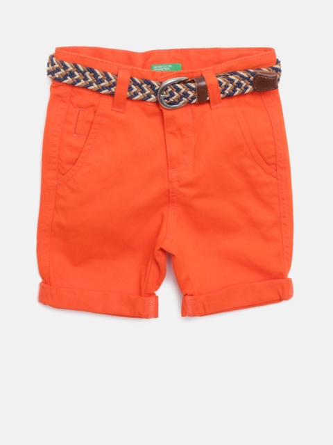 

United Colors of Benetton Boys Orange Solid Regular Fit Shorts