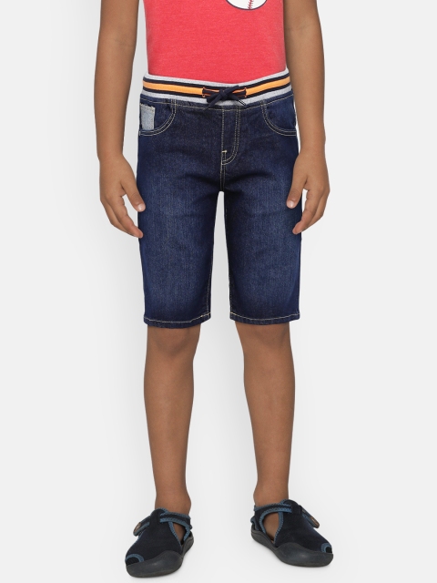 

United Colors of Benetton Boys Navy Solid Denim Shorts, Navy blue