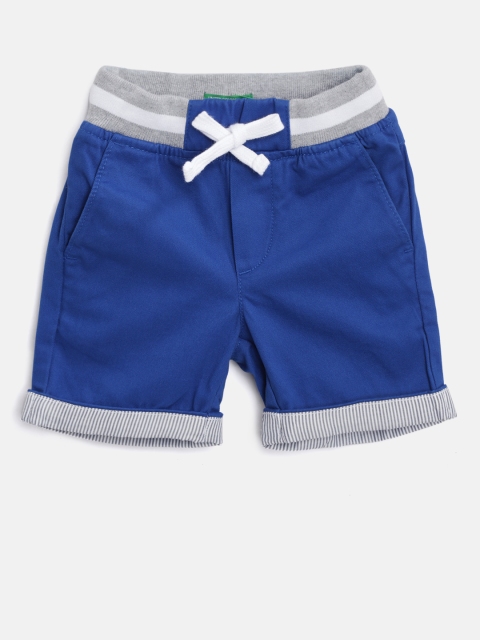 

United Colors of Benetton Boys Blue Solid Regular Shorts