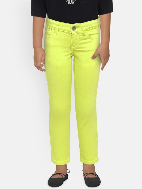 

United Colors of Benetton Girls Lime Green Mid-Rise Clean Look Stretchable Jeans