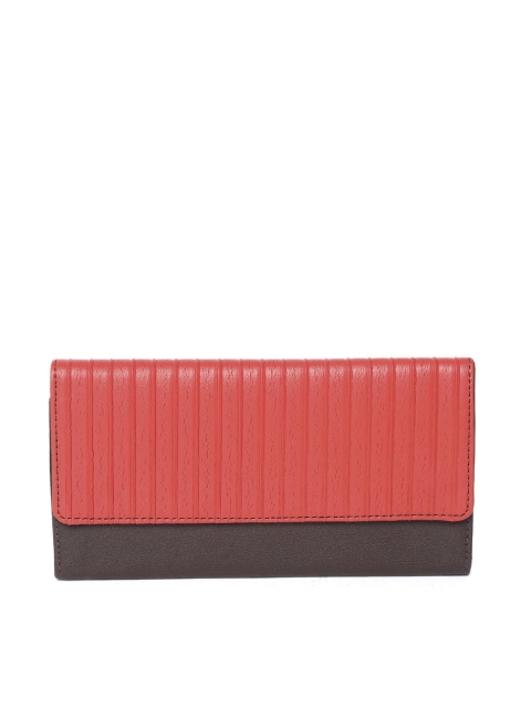 

Baggit Women Red & Brown Striped Three Fold Wallet
