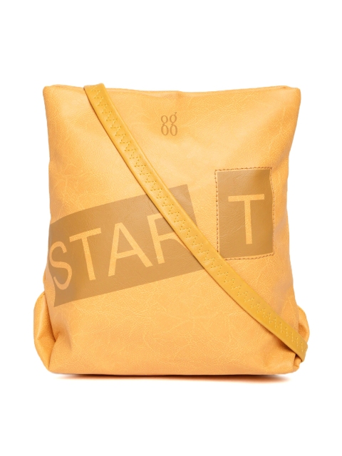 

Baggit Yellow Printed Sling Bag Cum Backback