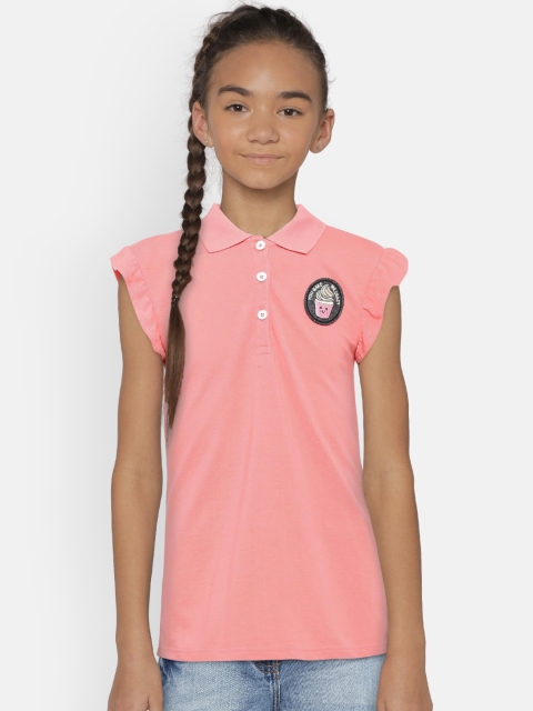 

United Colors of Benetton Girls Pink Solid Top