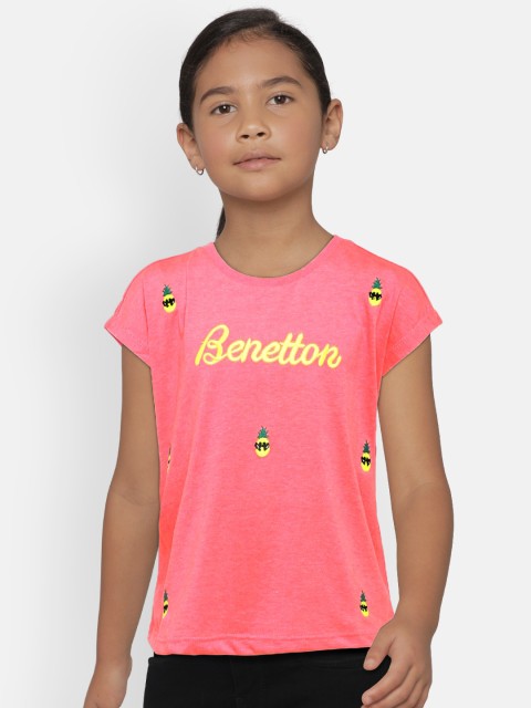 

United Colors of Benetton Girls Pink Embroidered Top