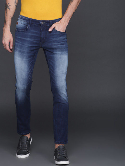 

WROGN Men Blue Slim Fit Mid-Rise Clean Look Stretchable Jeans
