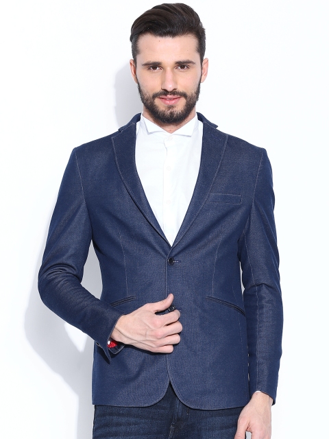 

Peter England Blue Sharp Fit Single-Breasted Smart Casual Blazer