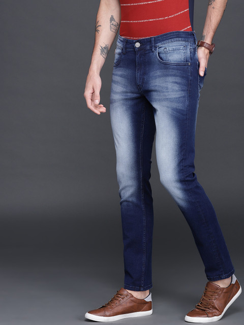 

WROGN Men Blue Slim Fit Mid-Rise Clean Look Stretchable Jeans