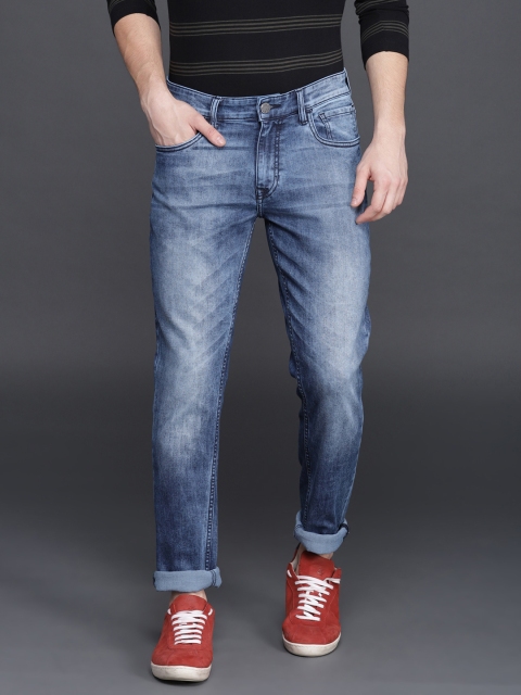 

WROGN Men Blue Slim Fit Mid-Rise Clean Look Stretchable Jeans