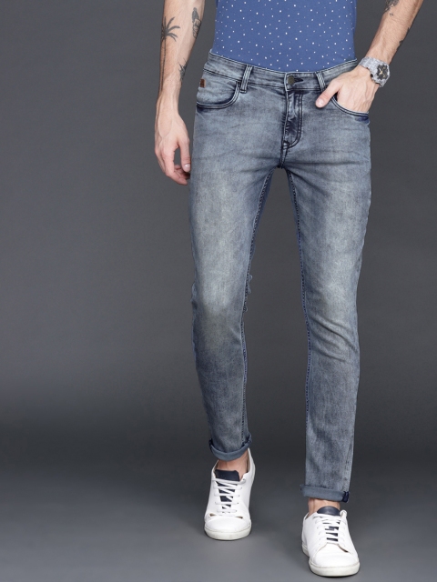 

WROGN Men Blue Slim Fit Mid-Rise Clean Look Stretchable Jeans